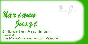 mariann juszt business card